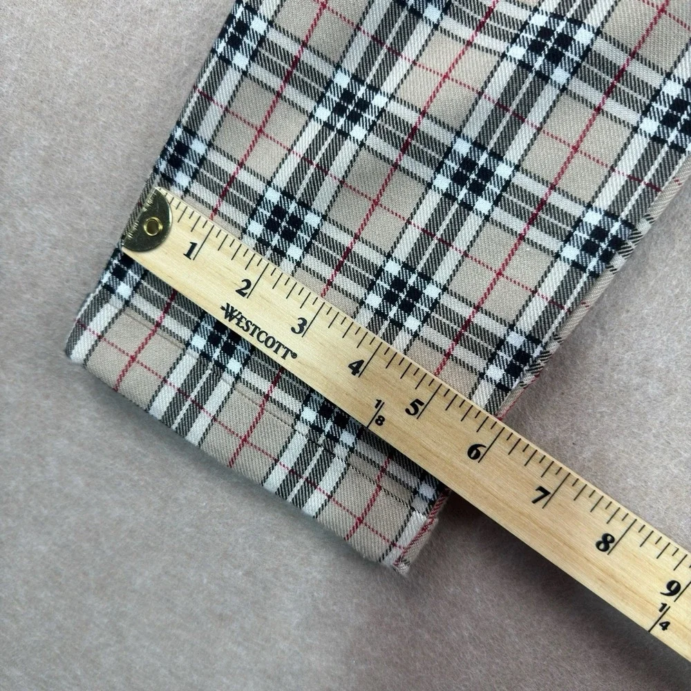 Nasty Gal Pants Womens US Size 6‎ Beige Plaid High Rise UK Made